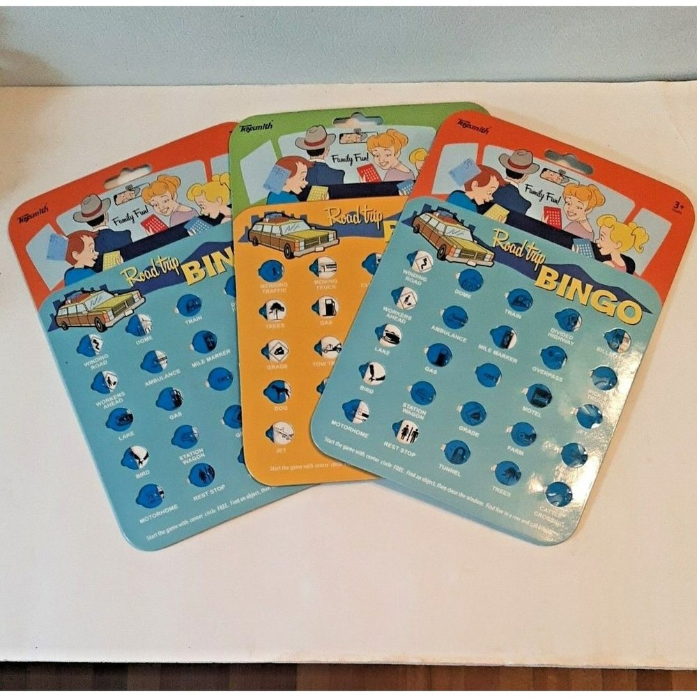 3 Road Trip Bingo Cards Toysmith Family Fun Play In Car New